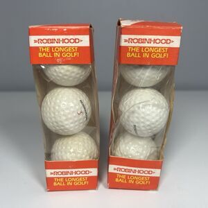 RARE NEW VTG Robinhood  BANNED Golf Balls (1/2 Dozen) #1 & #3 The Longest Ball